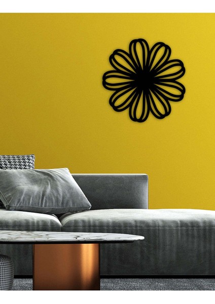 - Daisy Nature Flower Metal Duvar Tablosu - Ev Duvar Dekorasyonu - 50 X 50 - Cm -Siyah - Deco-084 fırsatları