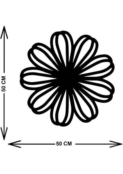 - Daisy Nature Flower Metal Duvar Tablosu - Ev Duvar Dekorasyonu - 50 X 50 - Cm -Siyah - Deco-084 indirimleri