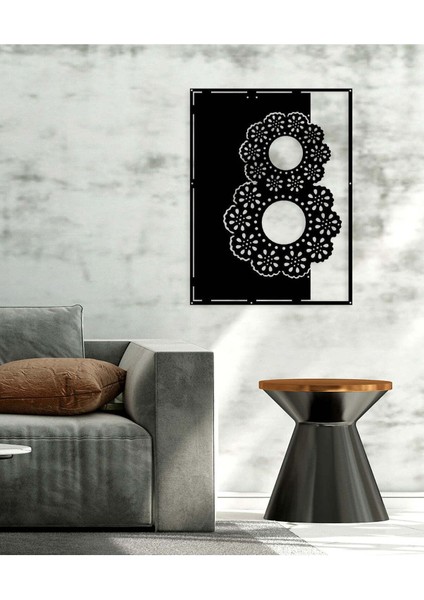- Çiçeksi Metal Duvar Tablosu - Ev Duvar Dekorasyonu - 60 X 45 - Cm -Siyah - Deco-133 fırsatları