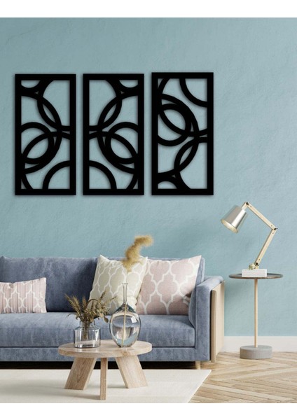 - Puzzle Daireler Metal Duvar Tablosu - Ev Duvar Dekorasyonu - 90 X 180 - Cm -Siyah - Deco-057 fiyatları