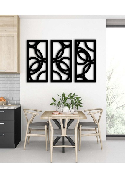 - Puzzle Daireler Metal Duvar Tablosu - Ev Duvar Dekorasyonu - 90 X 180 - Cm -Siyah - Deco-057 modelleri