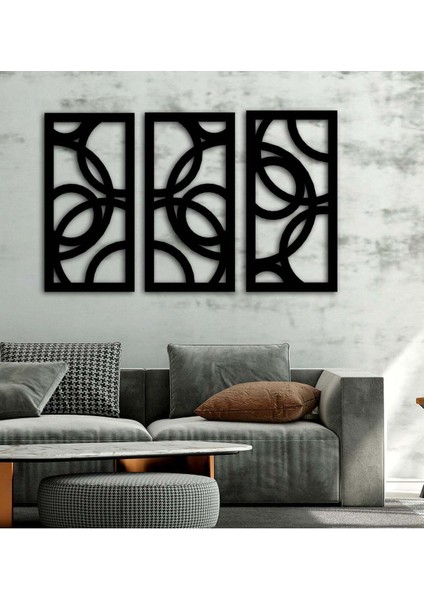 - Puzzle Daireler Metal Duvar Tablosu - Ev Duvar Dekorasyonu - 90 X 180 - Cm -Siyah - Deco-057 fırsatları