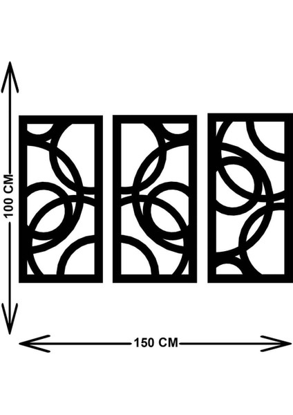 - Puzzle Daireler Metal Duvar Tablosu - Ev Duvar Dekorasyonu - 90 X 180 - Cm -Siyah - Deco-057 indirimleri