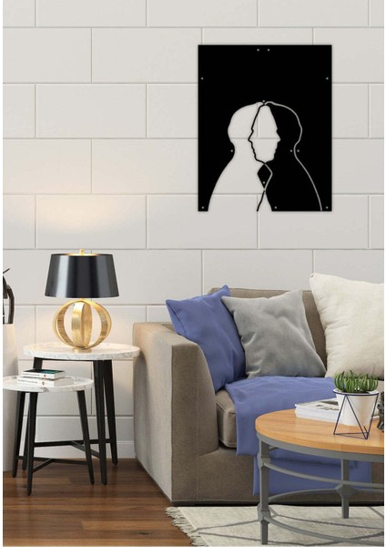 - Positive&Negative Metal Duvar Tablosu - Ev Duvar Dekorasyonu - 40 X 32 - Cm -Siyah - Deco-143 fiyatları