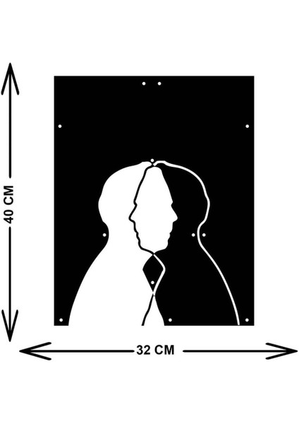 - Positive&Negative Metal Duvar Tablosu - Ev Duvar Dekorasyonu - 40 X 32 - Cm -Siyah - Deco-143 indirimleri