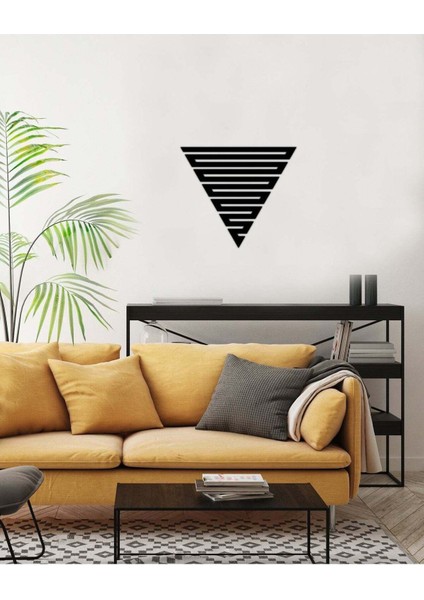 - Çizgili Üçgen Metal Duvar Tablosu - Ev Duvar Dekorasyonu - 50 X 43 - Cm -Siyah - Deco-010 fiyatları