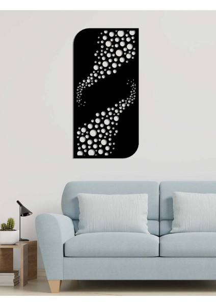 - Dark Bubble Metal Duvar Tablosu - Ev Duvar Dekorasyonu - 90 X 45 - Cm -Siyah - Deco-096