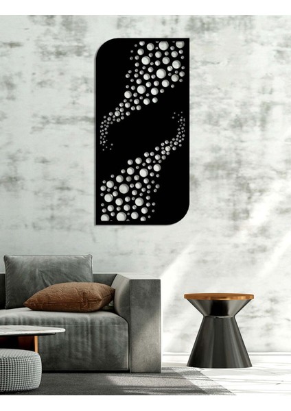 - Dark Bubble Metal Duvar Tablosu - Ev Duvar Dekorasyonu - 90 X 45 - Cm -Siyah - Deco-096 fiyatları