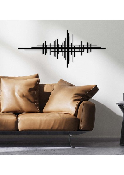- Ritim Metal Duvar Tablosu - Ev Duvar Dekorasyonu - 45 X 100 - Cm -Siyah - Deco-176