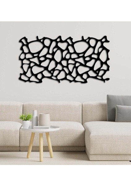 - Nested Bubbles Metal Duvar Tablosu - Ev Duvar Dekorasyonu - 100 X 52 - Cm -Siyah - Deco-058 modelleri