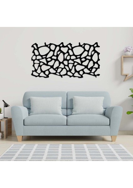 - Nested Bubbles Metal Duvar Tablosu - Ev Duvar Dekorasyonu - 100 X 52 - Cm -Siyah - Deco-058 fırsatları