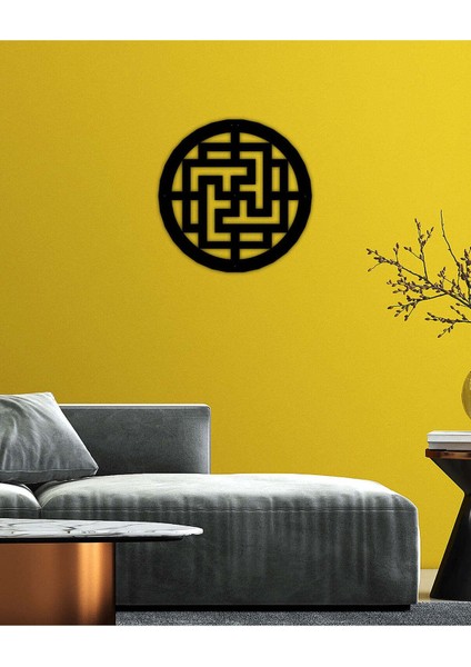 - Hanji Metal Duvar Tablosu - Ev Duvar Dekorasyonu - 60 X 60 - Cm -Siyah - Deco-142 fırsatları