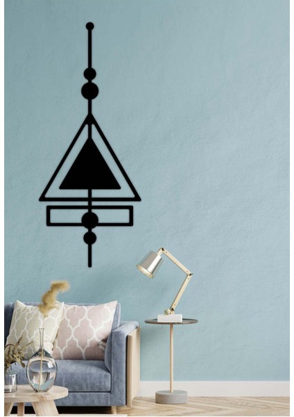 - Tılsım Üçgeni Metal Duvar Tablosu - Ev Duvar Dekorasyonu - 100 X 40 - Cm -Siyah - Deco-179 fırsatları