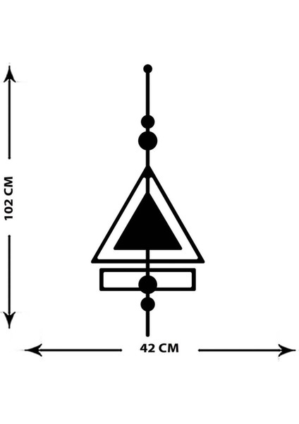 - Tılsım Üçgeni Metal Duvar Tablosu - Ev Duvar Dekorasyonu - 100 X 40 - Cm -Siyah - Deco-179 indirimleri