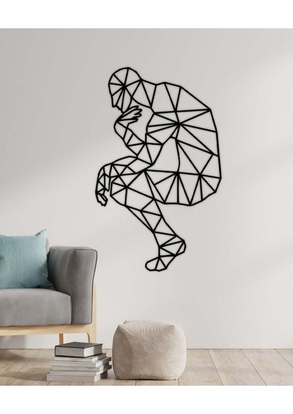 - Düşünen Adam Metal Duvar Tablosu - Ev Duvar Dekorasyonu - 80 X 50 - Cm -Siyah - Deco-181