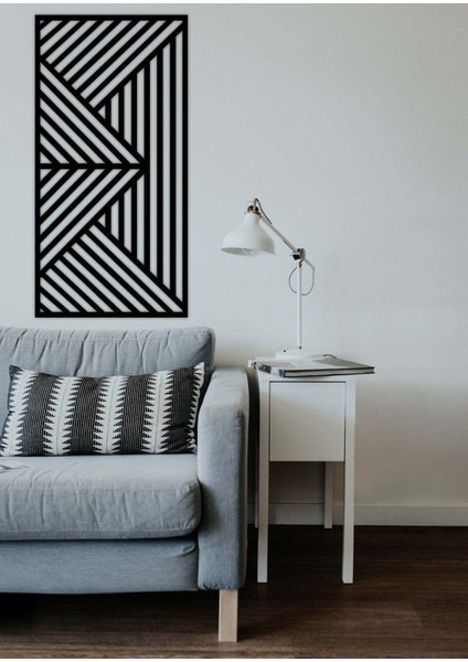 - Line Metal Duvar Tablosu - Ev Duvar Dekorasyonu - 45 X 90 - Cm -Siyah - Deco-003 modelleri