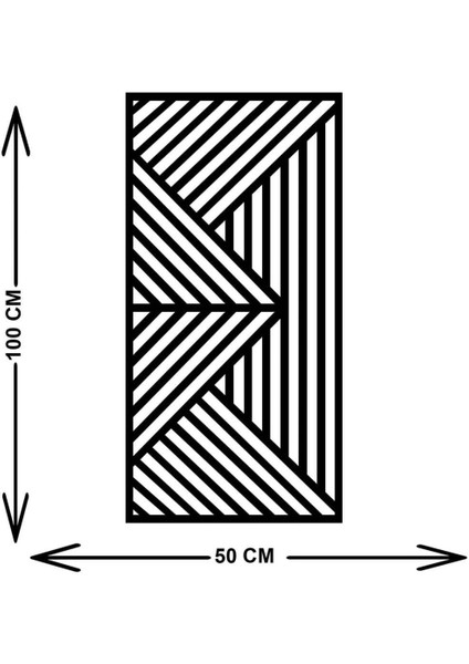 - Line Metal Duvar Tablosu - Ev Duvar Dekorasyonu - 45 X 90 - Cm -Siyah - Deco-003 indirimleri