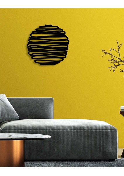 - Line Circle Metal Duvar Tablosu - Ev Duvar Dekorasyonu - 50 X 48 - Cm -Siyah - Deco-068 fiyatları