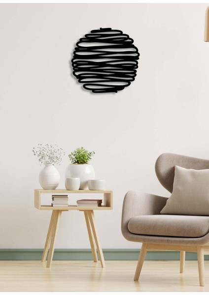 - Line Circle Metal Duvar Tablosu - Ev Duvar Dekorasyonu - 50 X 48 - Cm -Siyah - Deco-068 modelleri
