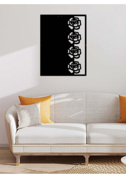 - Gül Dizisi Metal Duvar Tablosu - Ev Duvar Dekorasyonu - 35 X 45 - Cm -Siyah - Deco-134 fiyatları
