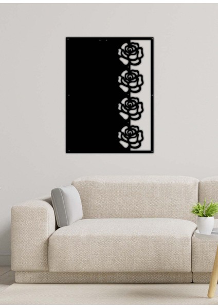 - Gül Dizisi Metal Duvar Tablosu - Ev Duvar Dekorasyonu - 35 X 45 - Cm -Siyah - Deco-134 modelleri
