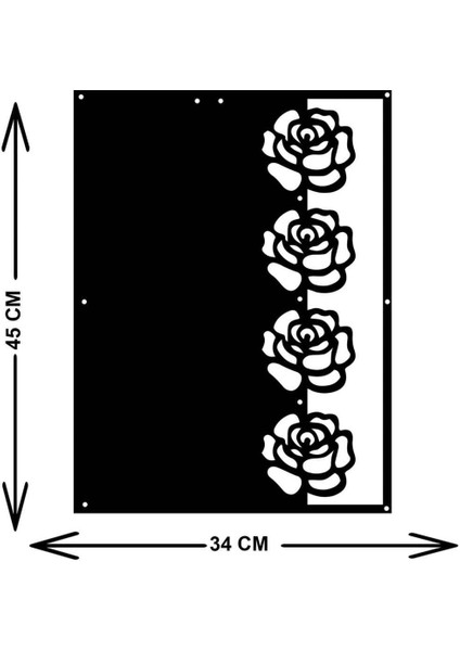 - Gül Dizisi Metal Duvar Tablosu - Ev Duvar Dekorasyonu - 35 X 45 - Cm -Siyah - Deco-134 indirimleri
