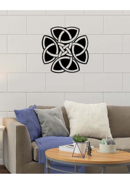 - Triquetra Metal Duvar Tablosu - Ev Duvar Dekorasyonu - 50 X 50 - Cm -Siyah - Deco-117 fiyatları