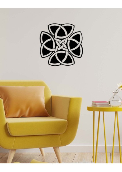 - Triquetra Metal Duvar Tablosu - Ev Duvar Dekorasyonu - 50 X 50 - Cm -Siyah - Deco-117 modelleri