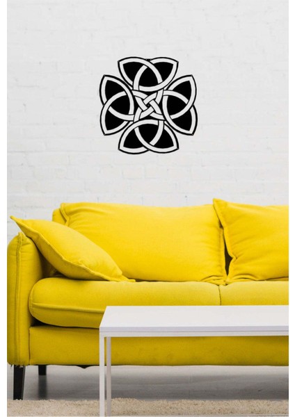 - Triquetra Metal Duvar Tablosu - Ev Duvar Dekorasyonu - 50 X 50 - Cm -Siyah - Deco-117 fırsatları