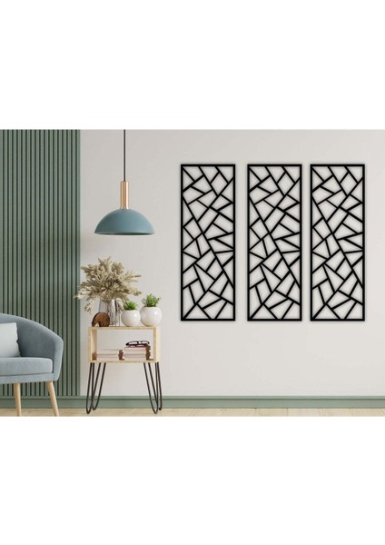 - Geometric Line-16 Metal Duvar Tablosu - Ev Duvar Dekorasyonu - 100 X 100 - Cm -Siyah - Deco-193