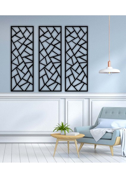 - Geometric Line-16 Metal Duvar Tablosu - Ev Duvar Dekorasyonu - 100 X 100 - Cm -Siyah - Deco-193 modelleri