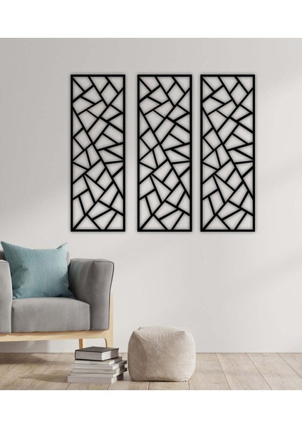 - Geometric Line-16 Metal Duvar Tablosu - Ev Duvar Dekorasyonu - 100 X 100 - Cm -Siyah - Deco-193 fırsatları