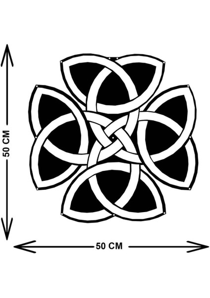- Triquetra Metal Duvar Tablosu - Ev Duvar Dekorasyonu - 50 X 50 - Cm -Siyah - Deco-117 indirimleri