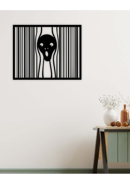 - Line Çığlık Tablo Metal Duvar Tablosu - Ev Duvar Dekorasyonu - 50 X 40 - Cm -Siyah - Deco-169 fiyatları
