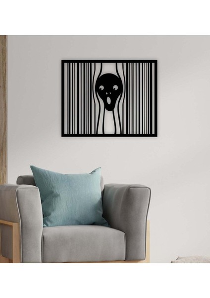 - Line Çığlık Tablo Metal Duvar Tablosu - Ev Duvar Dekorasyonu - 50 X 40 - Cm -Siyah - Deco-169 modelleri
