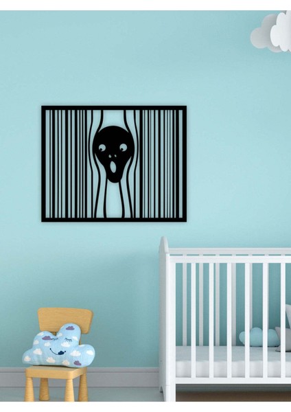 - Line Çığlık Tablo Metal Duvar Tablosu - Ev Duvar Dekorasyonu - 50 X 40 - Cm -Siyah - Deco-169 fırsatları