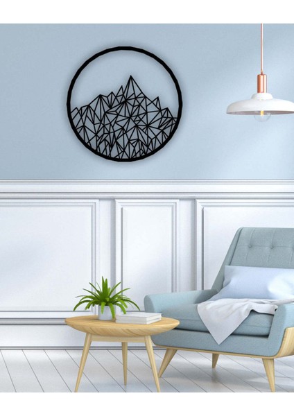 - Circle Mountain Metal Duvar Tablosu - Ev Duvar Dekorasyonu - 60 X 60 - Cm -Siyah - Deco-199 fiyatları
