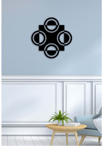 - Kareler Ve Daireler Metal Duvar Tablosu - Ev Duvar Dekorasyonu - 60 X 60 - Cm -Siyah - Deco-131 fiyatları