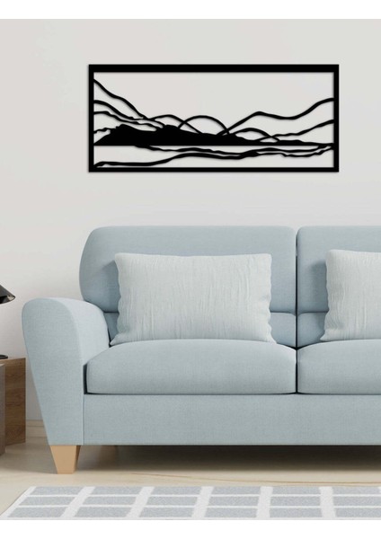 - Sunset Lines Metal Duvar Tablosu - Ev Duvar Dekorasyonu - 90 X 40 - Cm -Siyah - Deco-037 fiyatları