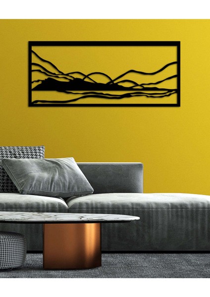 - Sunset Lines Metal Duvar Tablosu - Ev Duvar Dekorasyonu - 90 X 40 - Cm -Siyah - Deco-037 modelleri