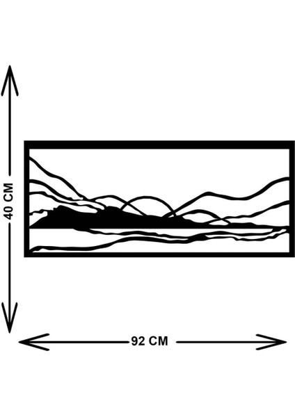 - Sunset Lines Metal Duvar Tablosu - Ev Duvar Dekorasyonu - 90 X 40 - Cm -Siyah - Deco-037 indirimleri