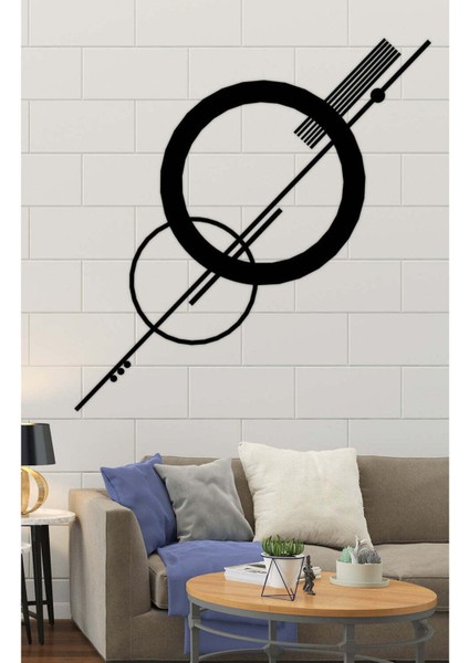 - Daireler Ve Çizgiler Metal Duvar Tablosu - Ev Duvar Dekorasyonu - 80 X 50 - Cm -Siyah - Deco-178 modelleri