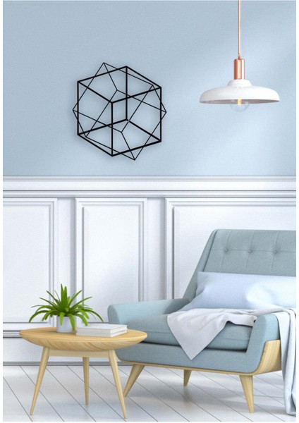 - Iç Içe Geometri Metal Duvar Tablosu - Ev Duvar Dekorasyonu - 50 X 51 - Cm -Siyah - Deco-061 modelleri