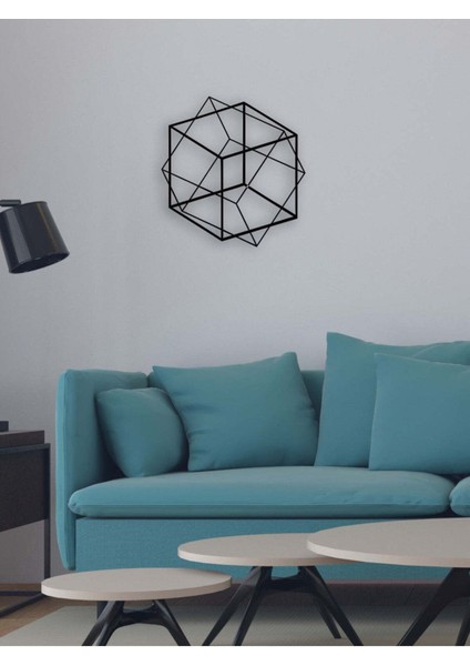 - Iç Içe Geometri Metal Duvar Tablosu - Ev Duvar Dekorasyonu - 50 X 51 - Cm -Siyah - Deco-061 fırsatları
