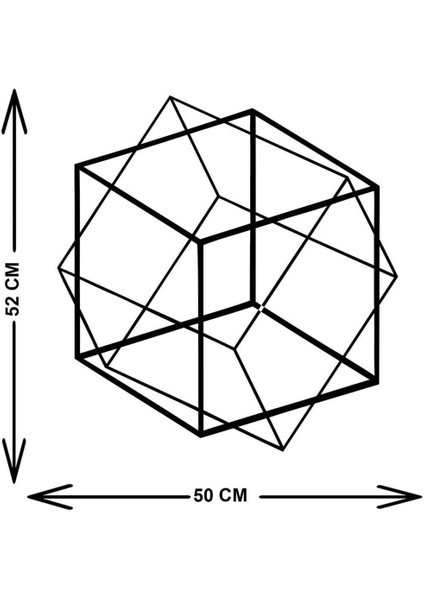 - Iç Içe Geometri Metal Duvar Tablosu - Ev Duvar Dekorasyonu - 50 X 51 - Cm -Siyah - Deco-061 indirimleri
