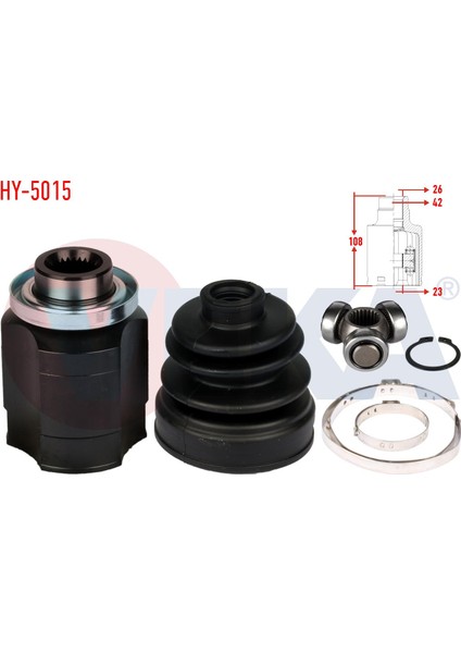 Aks Kafası Sag On Ic Hyundaı Accent Admıre 1.5 Crdı 26X23X42 Uzunluk 108 mm 2003-2006