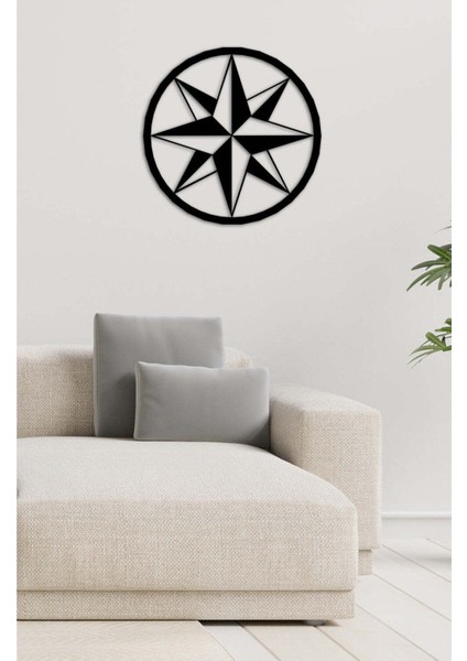 - Pusula Metal Duvar Tablosu - Ev Duvar Dekorasyonu - 60 X 60 - Cm -Siyah - Deco-029 modelleri