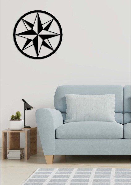 - Pusula Metal Duvar Tablosu - Ev Duvar Dekorasyonu - 60 X 60 - Cm -Siyah - Deco-029 fırsatları