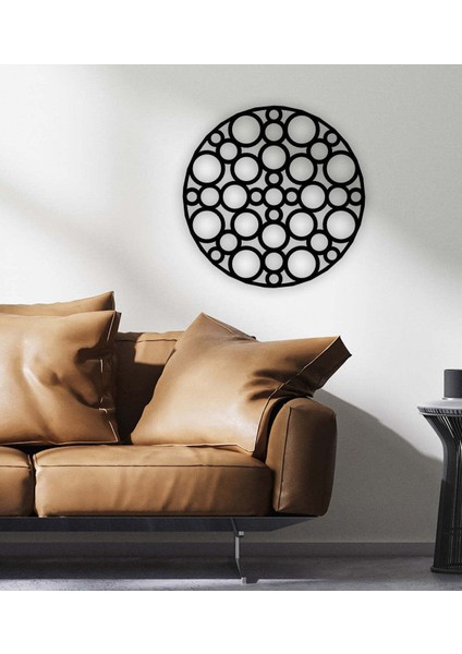 - Bubble Circle Metal Duvar Tablosu - Ev Duvar Dekorasyonu - 60 X 60 - Cm -Siyah - Deco-090 fiyatları