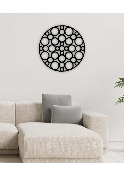 - Bubble Circle Metal Duvar Tablosu - Ev Duvar Dekorasyonu - 60 X 60 - Cm -Siyah - Deco-090 modelleri